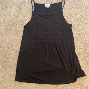 Black embroidered tank